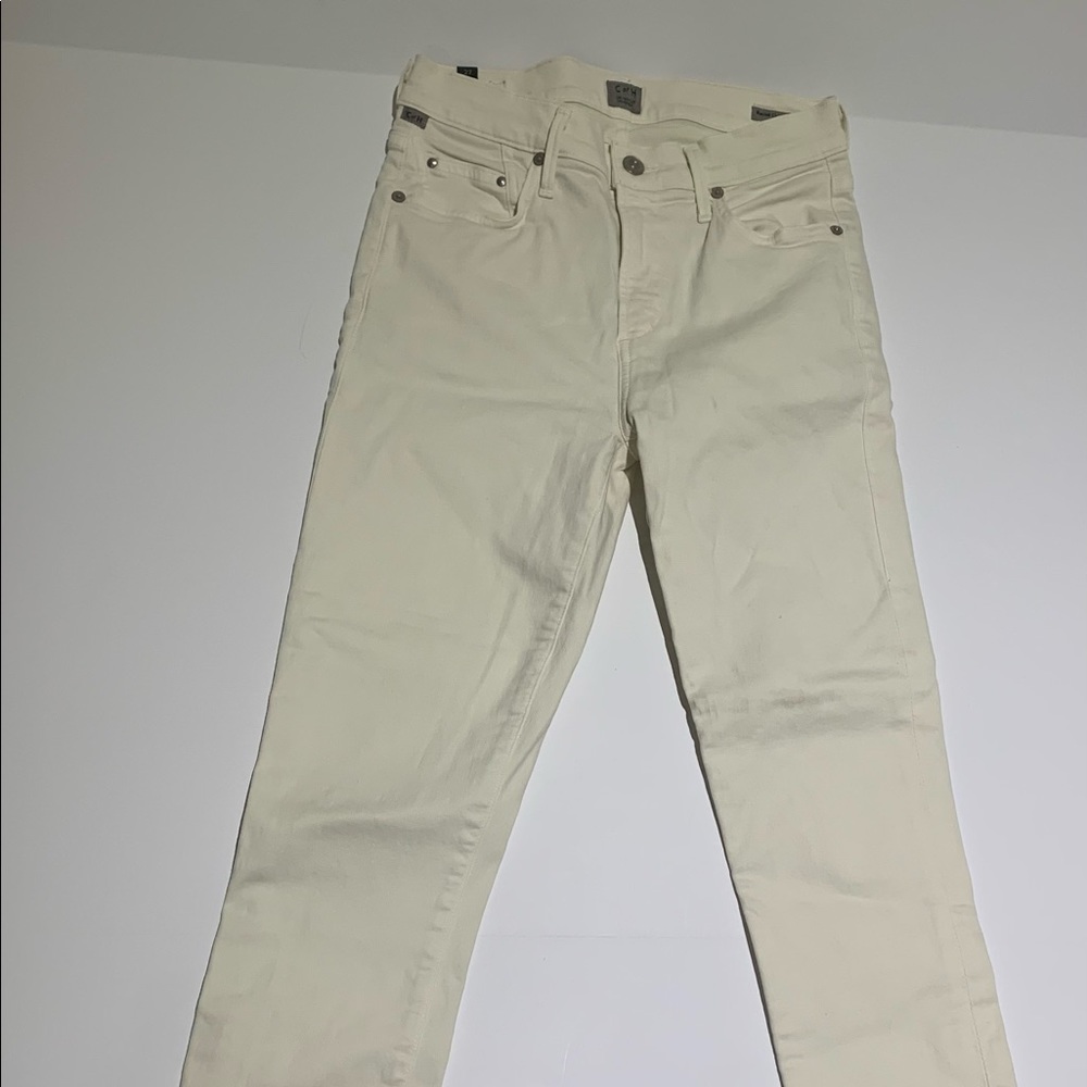 Citizens of Humanity Rocket Crop High-rise skinny. Off-white. Size 27